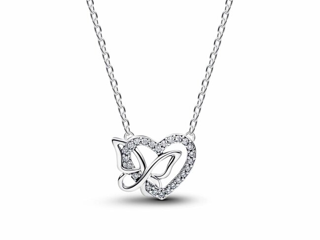 Pandora | Collier | Coeur et Papillon Entrelacés | 394477C01