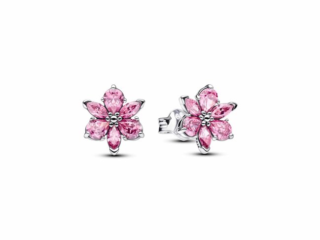 Pandora | Boucles d'Oreilles | Fleur Rose Herbier Scintillant | 292633C02