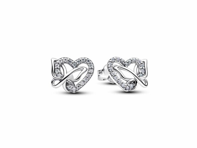 Pandora | Boucles d'Oreilles | Coeur et Papillon Entrelacés | 294476C01