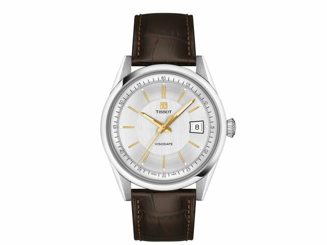 Tissot | Homme | Automatique | Visodate | Cuir Brun | 39mm | T157.407.16.031.00