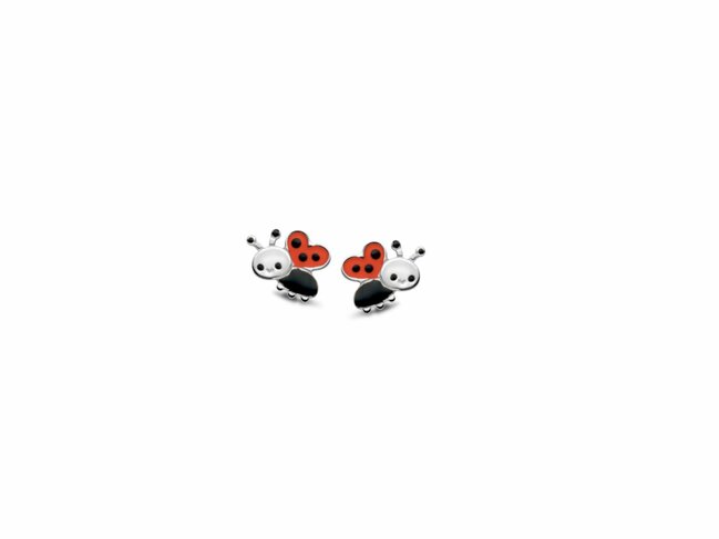 Naiomy Silver | Boucles d'Oreilles | Argent | Papillon | Blanc | Rose | PB083