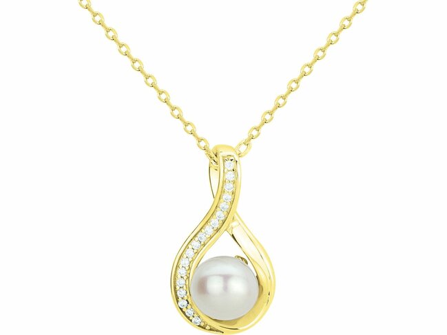 Loumya Steel | Collier | Laiton | Perle d'Eau Douce | 6mm | Oxyde de Zirconium | 76700511