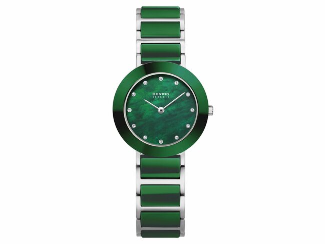 Bering | Femme | Quartz | Acier Inoxydable | Céramique | Vert | 11429-708