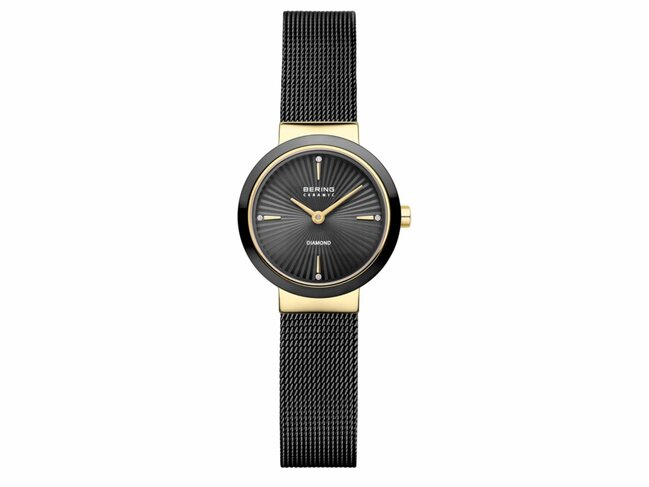 Bering | Femme | Quartz | Milanais Noir | 24mm | 10725-132