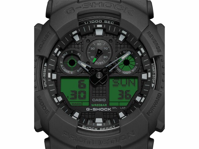 Casio | Homme | Quartz | G-Shock | Ana-Digitale | Résine | 55mm | GA-100BEG-1AER