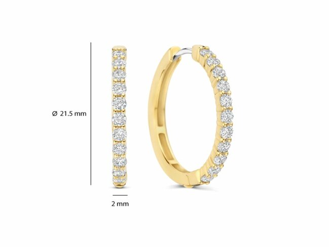 Ti Sento | Boucles d'Oreilles | Plaqué Or | Oxyde de Zirconium | 78077ZY