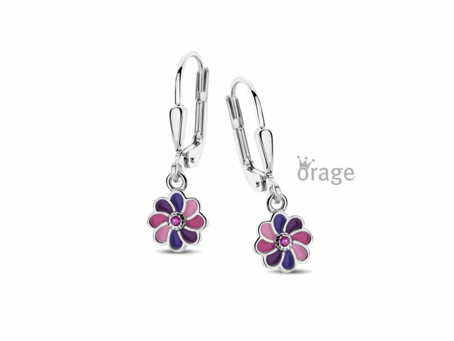Orage Kids | Boucles d'Oreilles | Argent | Fleurs | Rose | K2923