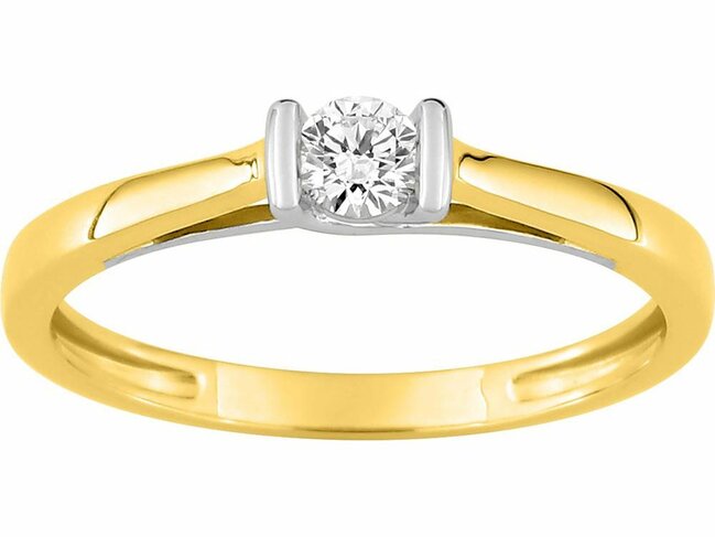 Diamants de Laboratoire | Bague | Or Bicolore 9K | Diamant de Laboratoire 0.15ct | 9KLGD037X