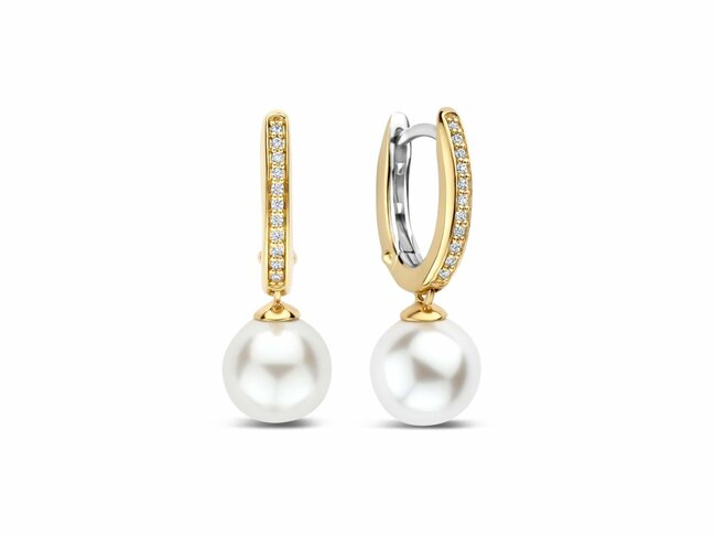 Ti Sento | Boucles D'Oreilles | Plaqué Or | Perles Synthétiques | 78092YP