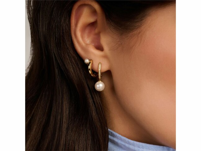 Ti Sento | Boucles D'Oreilles | Plaqué Or | Perles Synthétiques | 78092YP