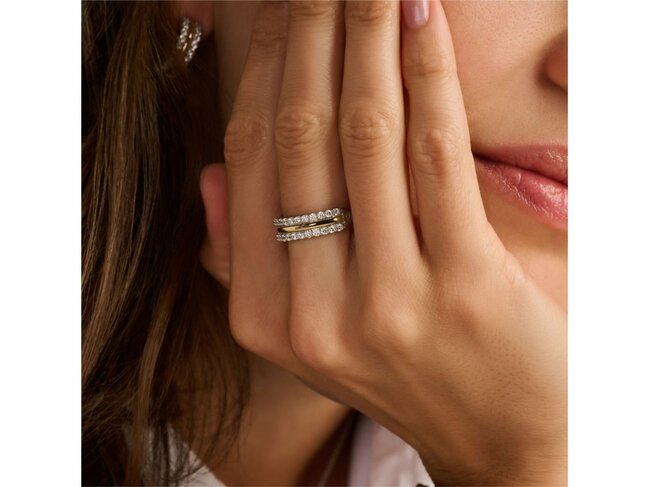 Ti Sento | Bague | Argent | Plaqué Or | Oxyde De Zirconium | 12446ZY