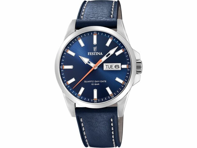 Festina | Homme | Quartz | Cuir | Bleu | 41mm | F20358/3