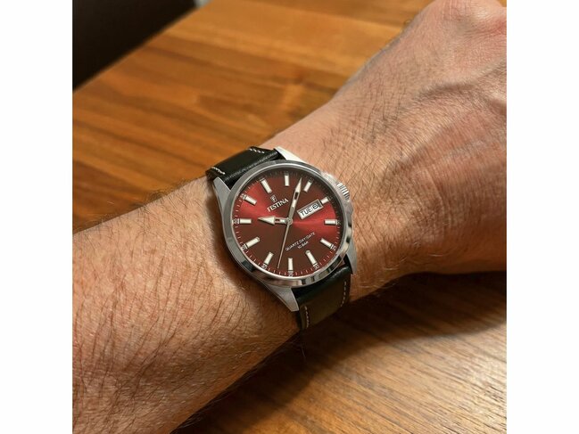 Festina | Montre | Quartz | Cuir Noir | Bordeaux | 41mm | F20358/G