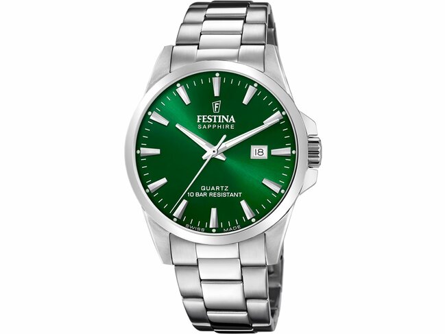 Festina | Homme | Quartz | Swiss Made | Acier Inoxydable | Vert | ø41mm | F20024/6