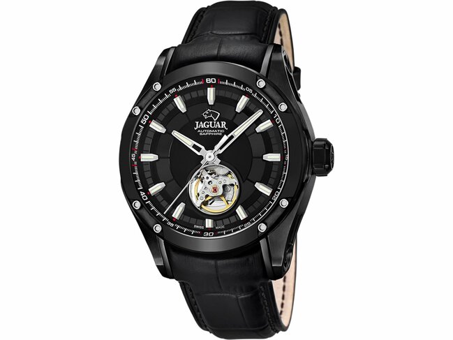 Jaguar | Homme | Automatique | Swiss Made | Cuir Noir | 45mm | J813/A