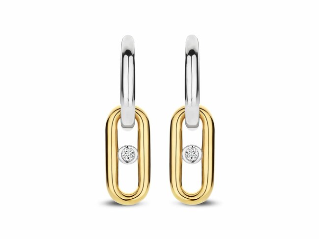 Ti Sento | Boucles D'Oreilles | Argent | Plaqué Or | Oxyde De Zirconium |  78110ZY
