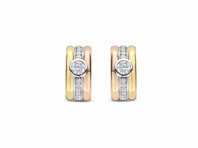 Ti Sento | Boucles D'Oreilles | Argent | Tricolore | Oxyde De Zirconium | 78085TZ