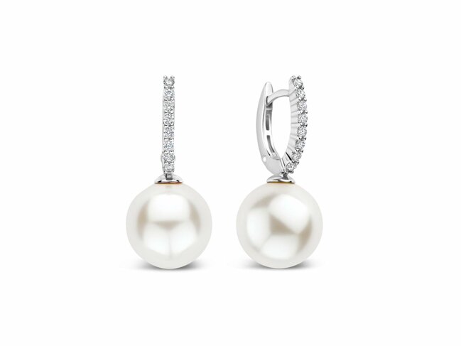 Ti Sento | Boucles D'oreilles | Argent | Plaqué Or | Perles Synthétique | 78091PW