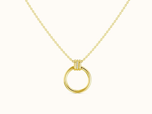 Diamanti Per Tutti | Collier | Plaqué Or | Diamants 0.012cts | M2800-3S3