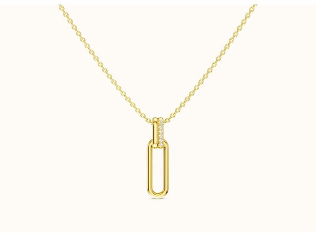 Diamanti Per Tutti | Collier | Plaqué Or | Diamants 0.018cts | M2792-3S3