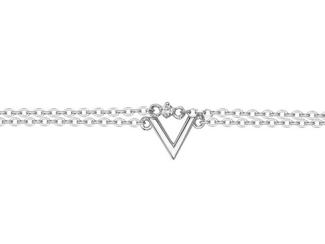 Loumya Silver | Bracelet | Argent | Double Chaîne |  V | 70300620