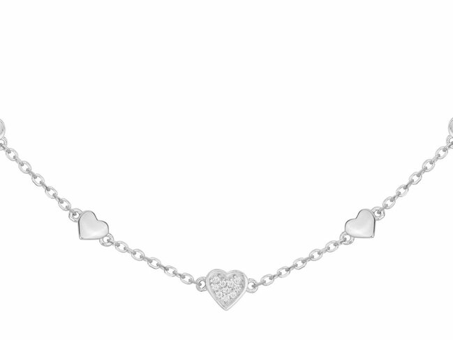 Loumya Silver | Collier | Argent | Oxyde de Zirconium | Coeurs | 70701121