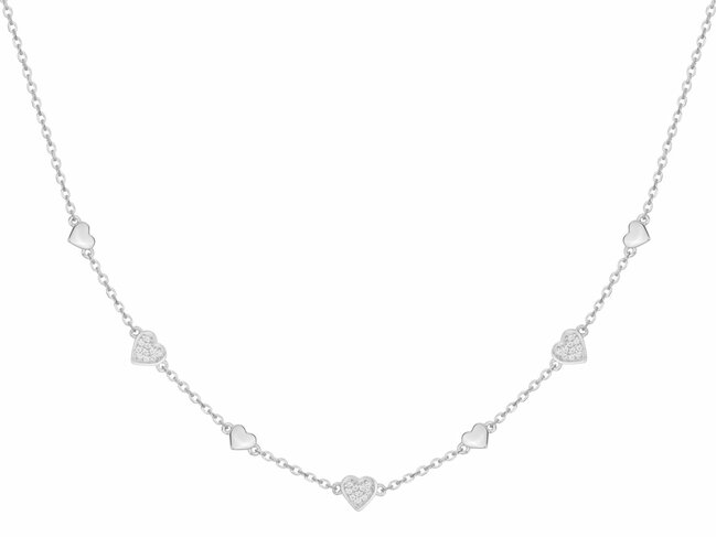 Loumya Silver | Collier | Argent | Oxyde de Zirconium | Coeurs | 70701121