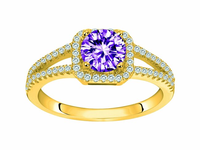 Loumya Silver | Bague | Plaqué Or | Oxyde de Zirconium | Mauve | 76100468