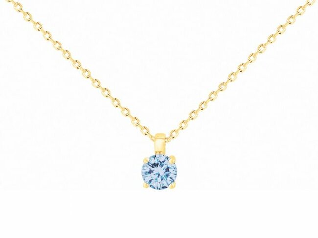 Loumya Silver | Collier | Plaqué Or | Oxyde de Zirconium | Bleu Topaze | 76700177