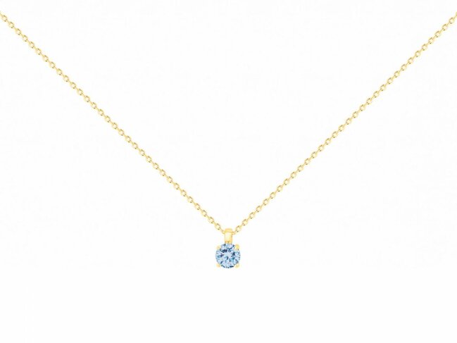 Loumya Silver | Collier | Plaqué Or | Oxyde de Zirconium | Bleu Topaze | 76700177