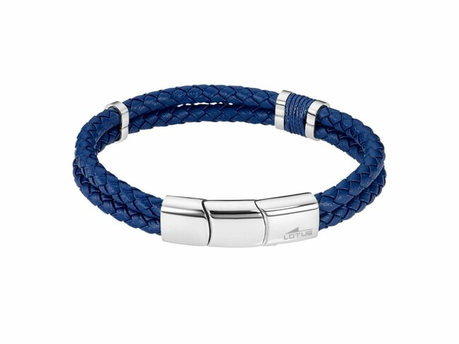 Lotus Style | Bracelet | Acier | Cuir | Bleu | LS2529