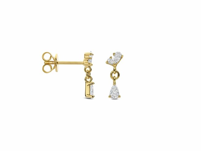 Naiomy Silver | Boucles d'Oreilles | Plaqué Or | Oxyde de Zirconium | N6S75