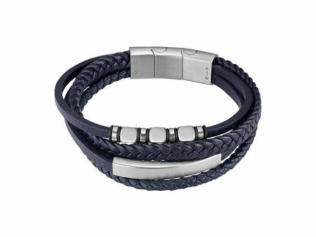 Lotus Style | Bracelet | Acier | Cuir | Bleu | LS2593-2/3