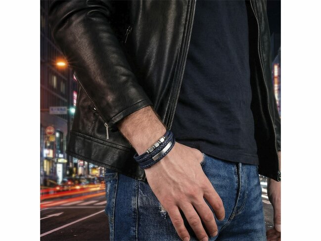 Lotus Style | Bracelet | Acier | Cuir | Bleu | LS2593-2/3