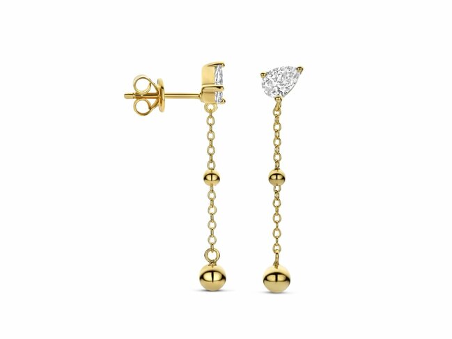 Naiomy Silver | Boucles d'Oreilles | Plaqué or | Oxyde de Zirconium | N6S77
