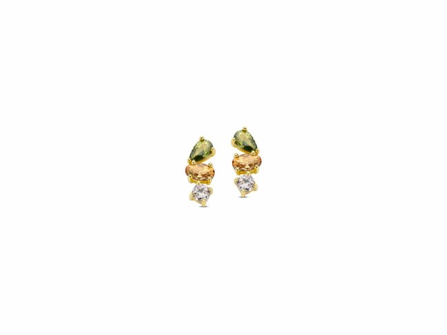 Naiomy Silver | Boucles d'Oreilles | Plaqué Or | Oxyde de Zirconium | N6E65