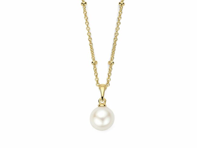 Naiomy Silver | Collier | Plaqué Or | Perle d'Eau Douce | N6T56