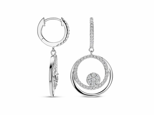 Naiomy Silver | Boucles d'Oreilles | Créoles | Argent | Oxyde de Zirconium | N6N59