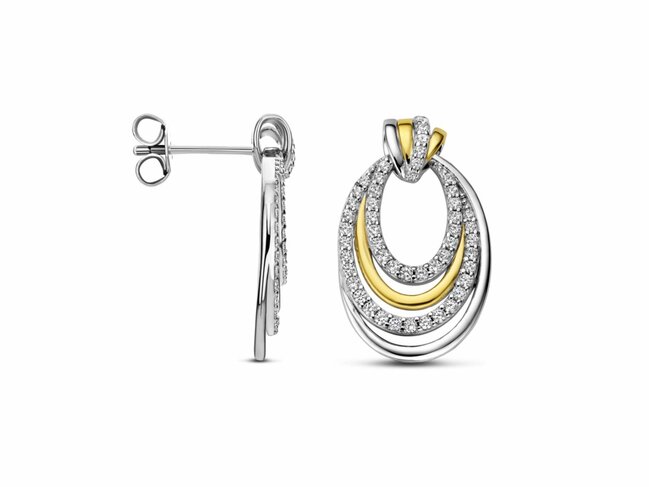 Naiomy Silver | Boucles d'Oreilles | Argent | Bicolore | Oxyde de Zirconium | N6N53