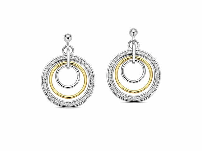 Naiomy Silver | Boucles d'Oreilles | Argent | Bicolore | Oxyde de Zirconium | N6D58