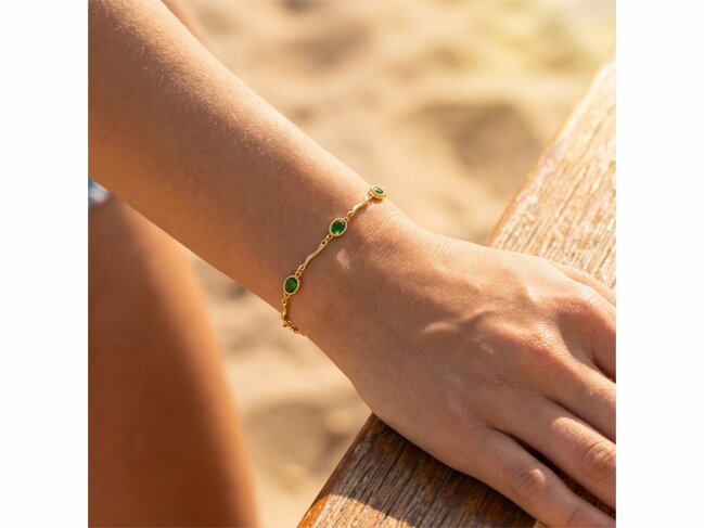 Lotus Style | Bracelet | Acier | Doré | Vert | LS2713-2/3