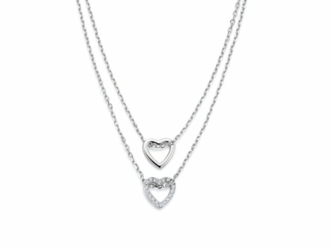 Naiomy Silver | Collier | Argent | Oxyde de Zirconium | Coeurs | N6H53