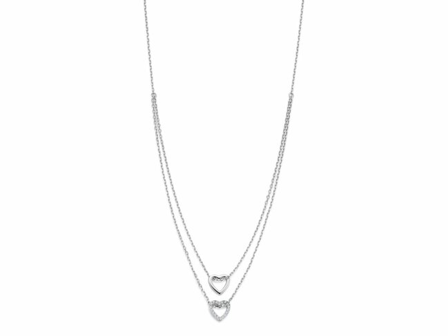 Naiomy Silver | Collier | Argent | Oxyde de Zirconium | Coeurs | N6H53