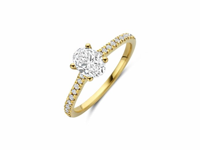 Diamants de Laboratoire | Bague | Or Jaune | Diamants de Synthèse 0.70ct 0.15ct | IGI | LAB19