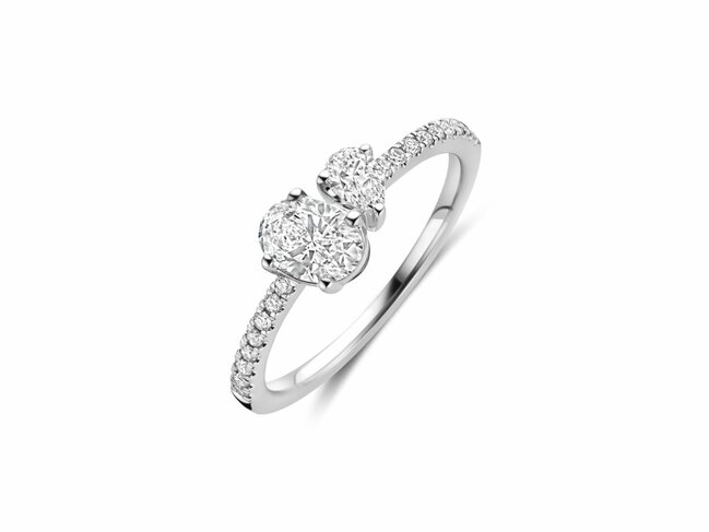 Diamants de Laboratoire | Bague | Or Blanc | Diamants de Synthèse 0.53ct 0.29ct | IGI | LAB31