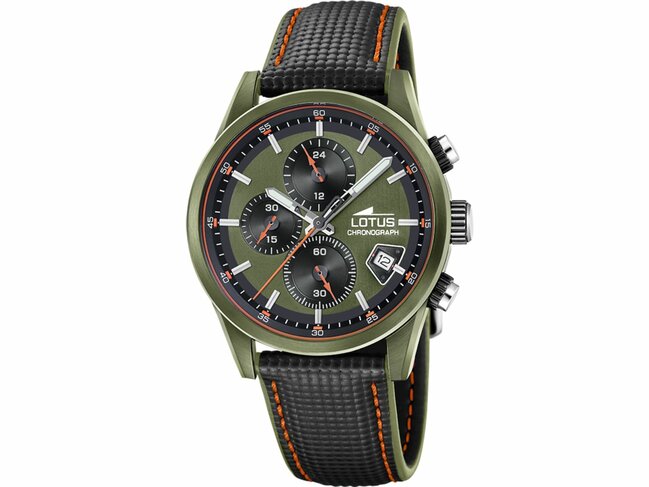 Lotus | Homme | Acier Inoxydable | Cuir | Chrono | 19091/3