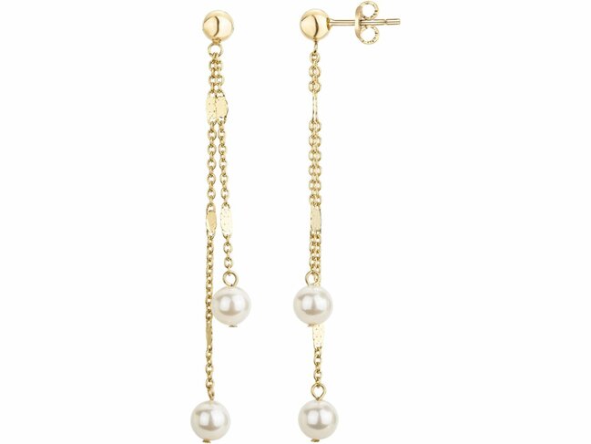 Loumya Steel | Boucles d'Oreilles | Acier Inoxydable | Perles Synth. | Doré | 842-252.J