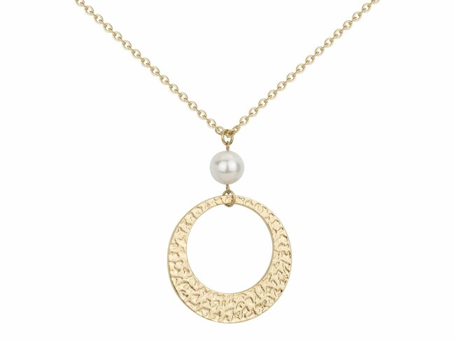 Loumya Steel | Collier | Acier Inoxydable | Doré | Perle Synthétique | 872-227.J