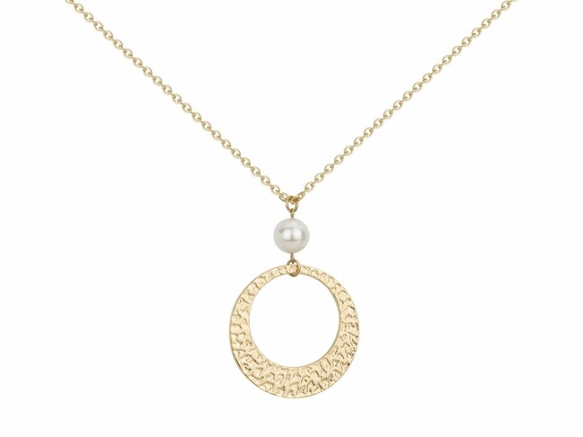 Loumya Steel | Collier | Acier Inoxydable | Doré | Perle Synthétique | 872-227.J