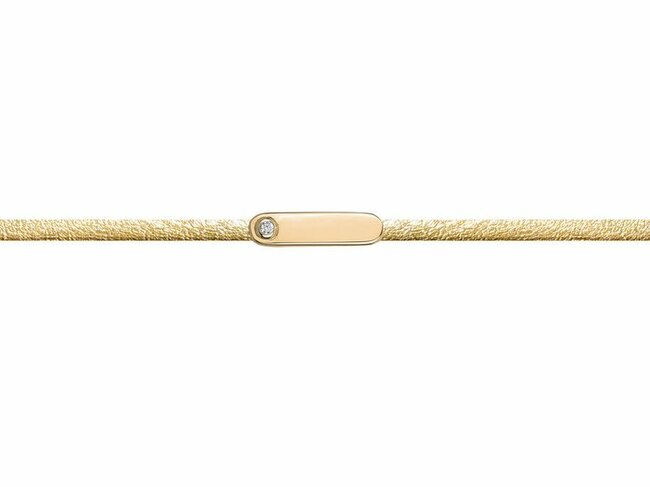La Garçonne Diamant | Bracelet | Plaqué Or | Cuir Doré | Diamant 0.015ct | 26300055